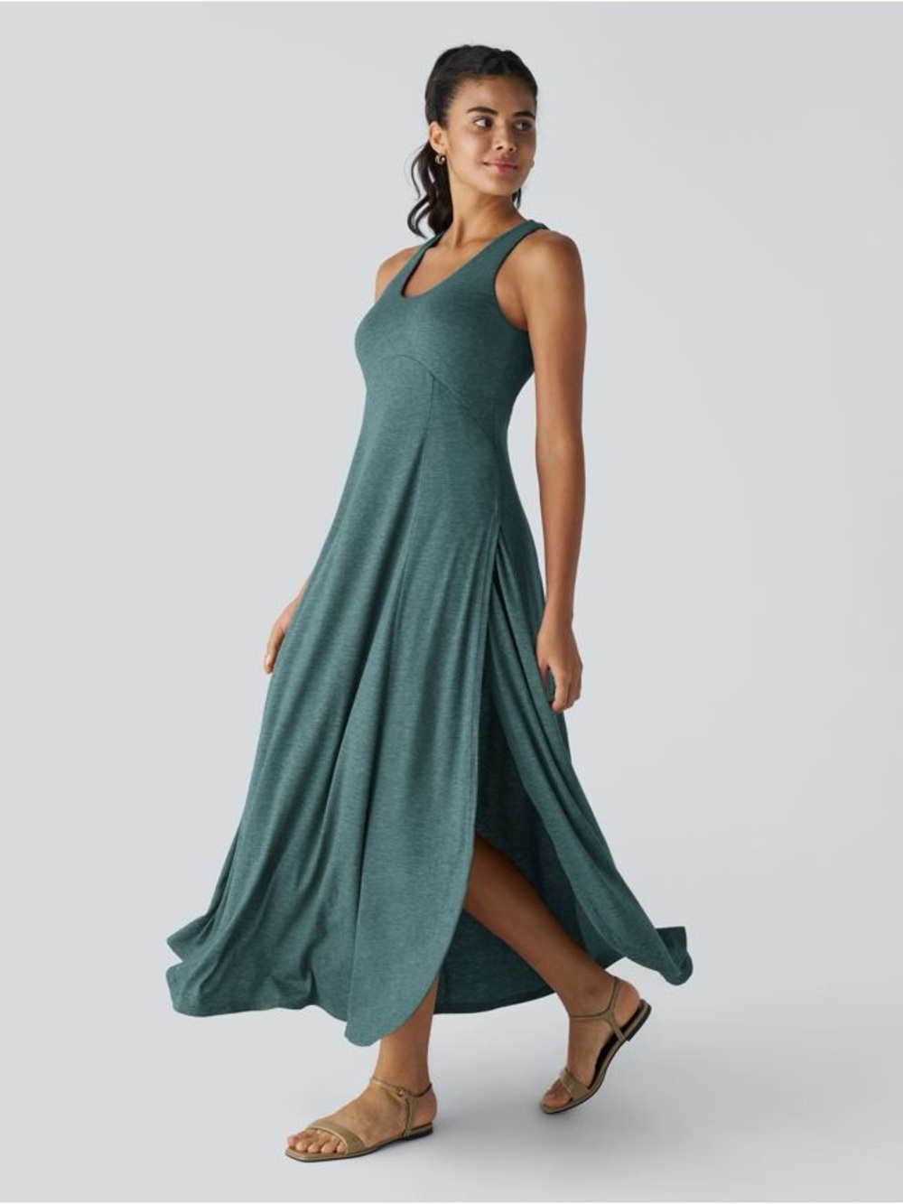 HALARA U Neck Flowy Maxi Casual Tank Dress NWOT